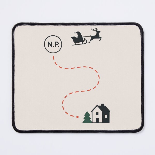 Item preview, Santa’s Sleigh Route – Minimal Holiday Map from the North Pole designed and sold by PrintSmithArt.