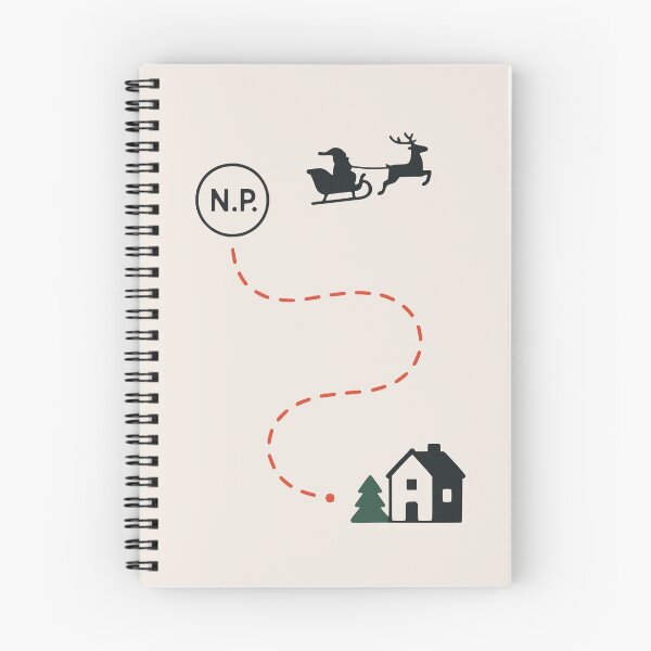Item preview, Santa’s Sleigh Route – Minimal Holiday Map from the North Pole designed and sold by PrintSmithArt.