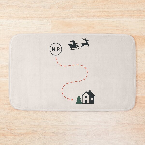 Item preview, Santa’s Sleigh Route – Minimal Holiday Map from the North Pole designed and sold by PrintSmithArt.