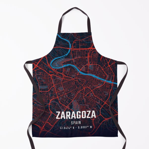 Item preview, Zaragoza Red & Blue Minimalist Map designed and sold by HomeLivingCo.
