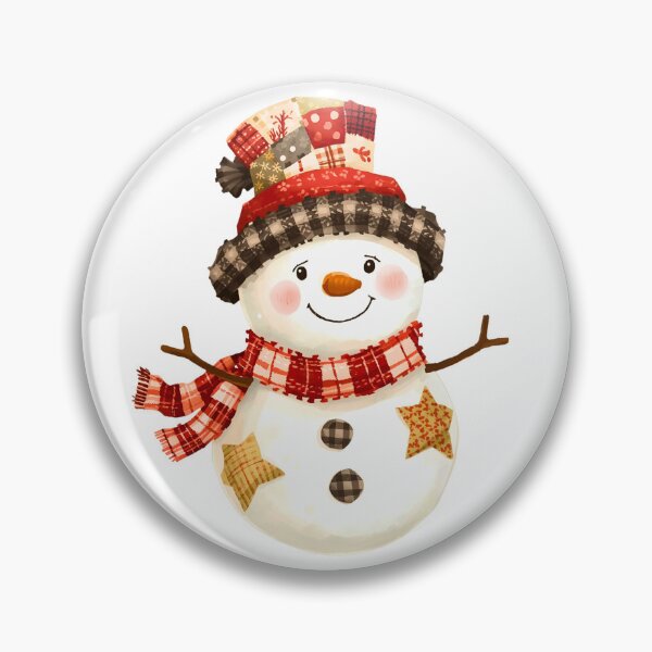Item preview,  Patchwork Snowman 2 – Rustic Christmas Winter Art for Holiday Home Decor designed and sold by BrightVibesshop.