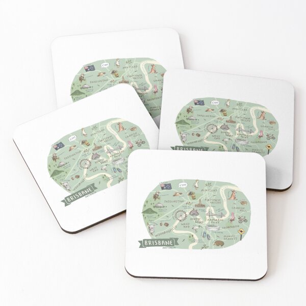 Item preview, Map of Brisbane, Australia - Green designed and sold by Those Pencil Shavings.