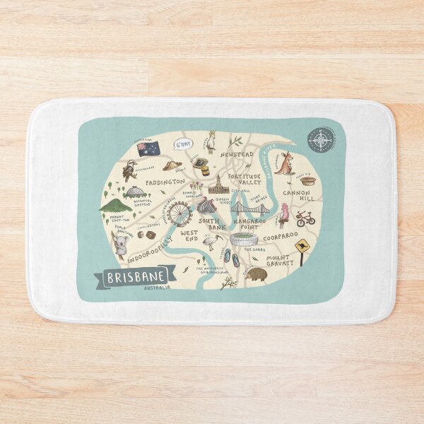 Item preview, Map of Brisbane, Australia - Teal designed and sold by Those Pencil Shavings.