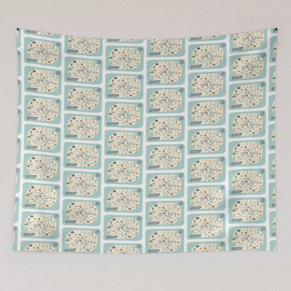 Item preview, Map of Brisbane, Australia - Teal designed and sold by Those Pencil Shavings.
