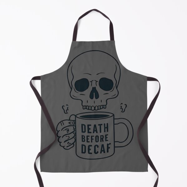 Item preview, Death Before Decaf Skull Art designed and sold by ChicTrendz.