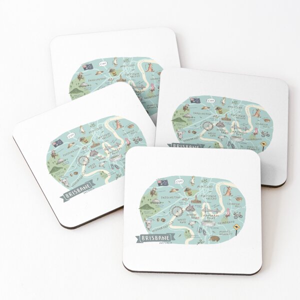 Item preview, Map of Brisbane, Australia - Teal designed and sold by Those Pencil Shavings.