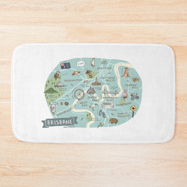 Item preview, Map of Brisbane, Australia - Teal designed and sold by Those Pencil Shavings.