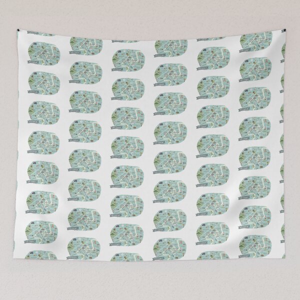 Item preview, Map of Brisbane, Australia - Teal designed and sold by Those Pencil Shavings.