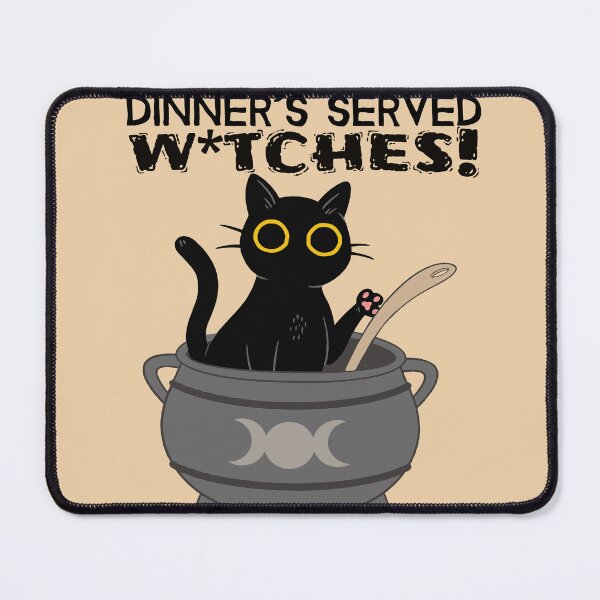 Item preview, DINNER'S SERVED WITCHES! Black Cat designed and sold by JusTiceT-shirts.