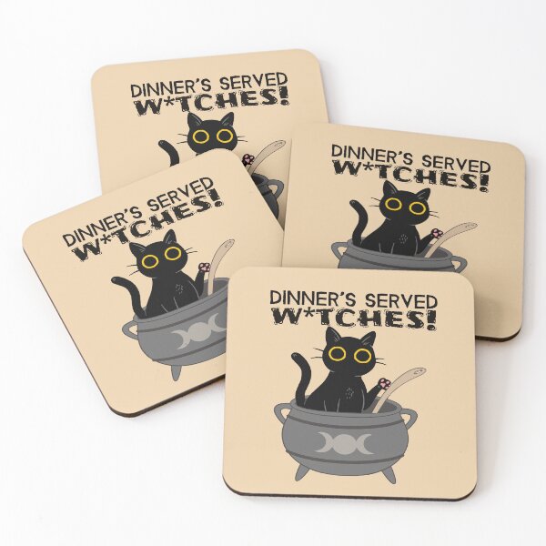 Item preview, DINNER'S SERVED WITCHES! Black Cat designed and sold by JusTiceT-shirts.
