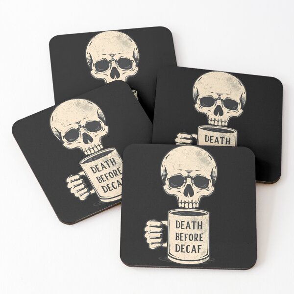 Item preview, Dark Coffee Skull Line Art designed and sold by ChicTrendz.