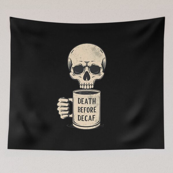 Item preview, Dark Coffee Skull Line Art designed and sold by ChicTrendz.