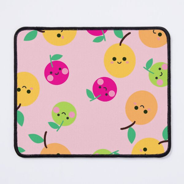 Item preview, Smiling Apple Pattern on Baby Pink – Cute Kawaii Fruit Design designed and sold by boonshop.