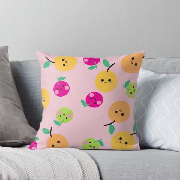 Item preview, Smiling Apple Pattern on Baby Pink – Cute Kawaii Fruit Design designed and sold by boonshop.