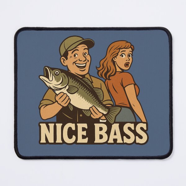 Artikelvorschau, Schöner Bass – Lustiges Retro-Angel-Wortspiel entworfen und verkauft von OddJobsOnly.