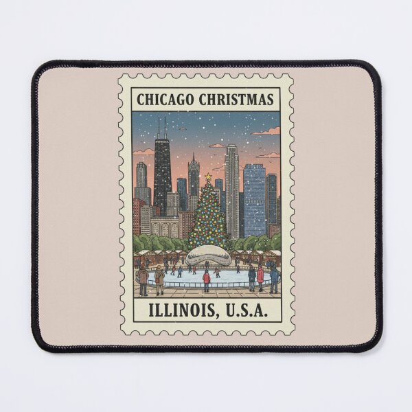 Artikelvorschau, Vintage Chicago Weihnachtsmarke entworfen und verkauft von allaboutstamps.