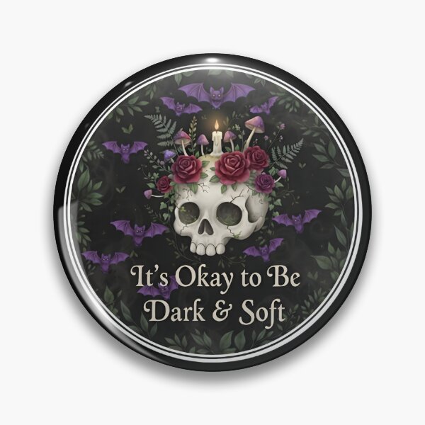 Item preview, It’s Okay to Be Dark and Soft – Gothic Aesthetic Skull designed and sold by SidTastic .