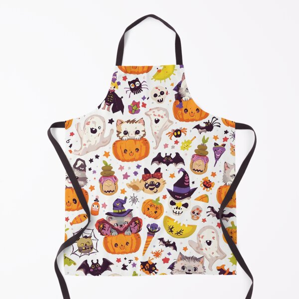 Item preview, Kawaii Halloween Stickerbomb Pattern: Spooky Fun designed and sold by MoonlitDoodles1.