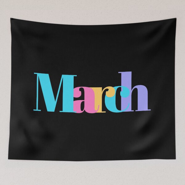 Item preview, March – Colorful Retro Typography Design designed and sold by bayanabufadda.