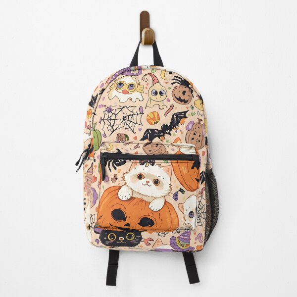 Item preview, Kawaii Spooky Stickerbomb Pattern: Cats and Pumpkins designed and sold by MoonlitDoodles1.