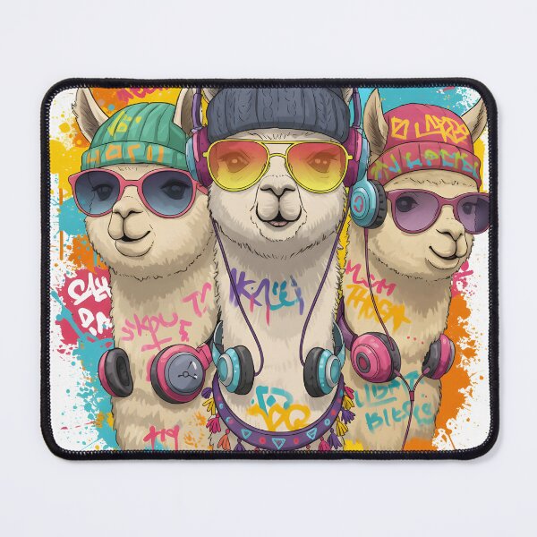 Item preview, Cool Llamas with Headphones – Urban Street Art Alpaca Design designed and sold by R-B-Colors.