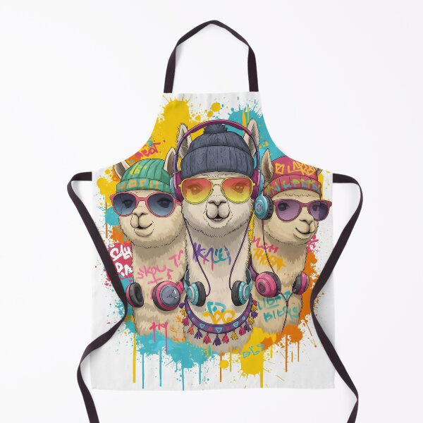 Item preview, Cool Llamas with Headphones – Urban Street Art Alpaca Design designed and sold by R-B-Colors.