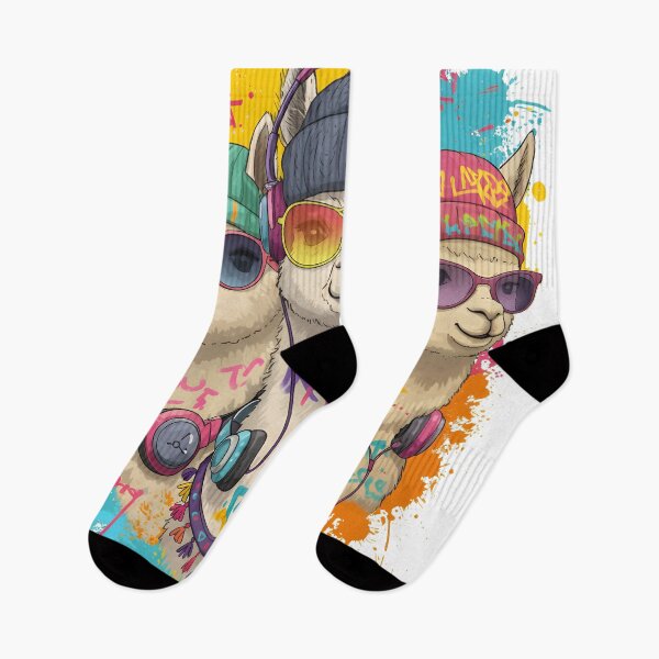 Item preview, Cool Llamas with Headphones – Urban Street Art Alpaca Design designed and sold by R-B-Colors.