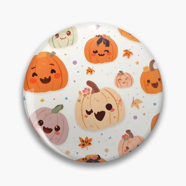 Item preview, Pastel Pumpkin Patch: Kawaii Autumn Seamless Pattern designed and sold by MoonlitDoodles1.