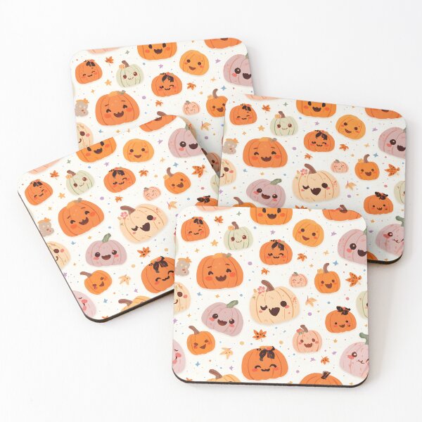 Item preview, Pastel Pumpkin Patch: Kawaii Autumn Seamless Pattern designed and sold by MoonlitDoodles1.