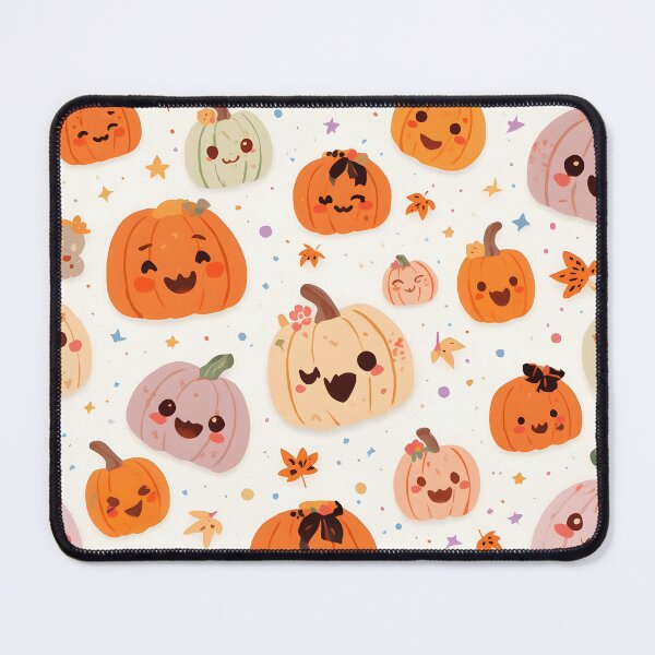 Item preview, Pastel Pumpkin Patch: Kawaii Autumn Seamless Pattern designed and sold by MoonlitDoodles1.