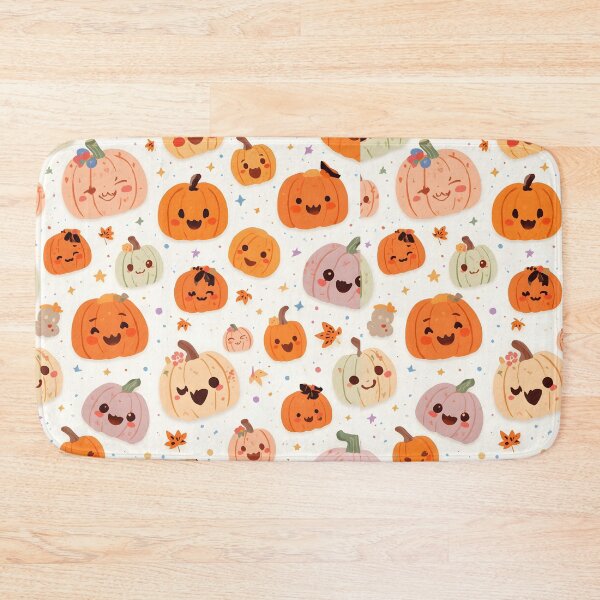 Item preview, Pastel Pumpkin Patch: Kawaii Autumn Seamless Pattern designed and sold by MoonlitDoodles1.