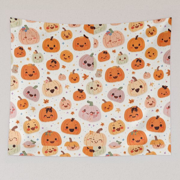 Item preview, Pastel Pumpkin Patch: Kawaii Autumn Seamless Pattern designed and sold by MoonlitDoodles1.