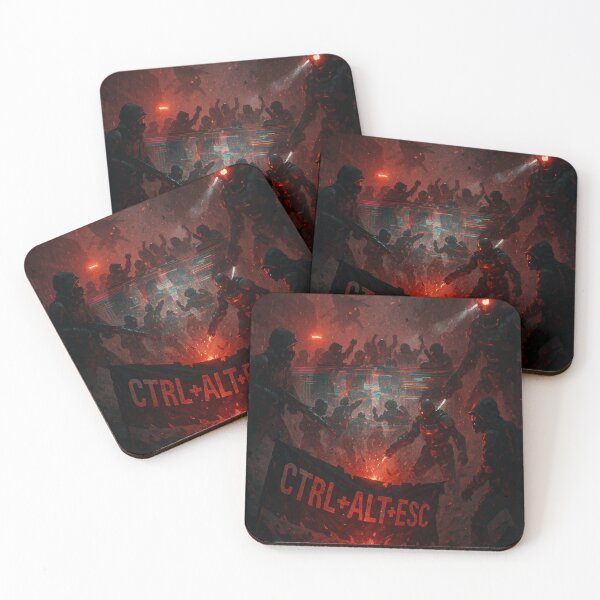 Item preview, Glitch-Infused Battle in Dystopian Night designed and sold by AbstractAnom.