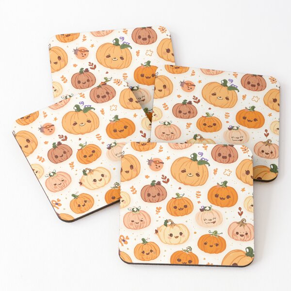 Item preview, Subtle Autumn Pumpkins: Kawaii Watercolor Orange Crush designed and sold by MoonlitDoodles1.