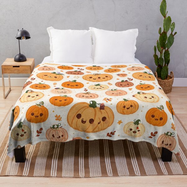 Item preview, Subtle Autumn Pumpkins: Kawaii Watercolor Orange Crush designed and sold by MoonlitDoodles1.