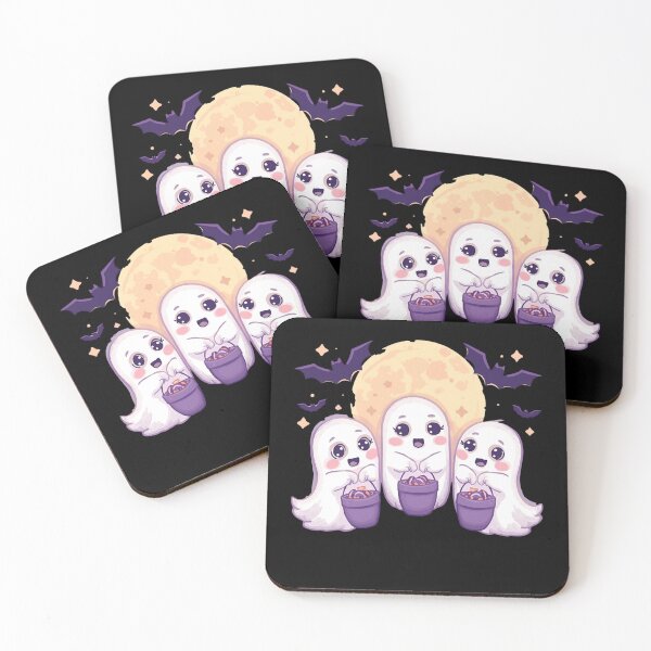 Item preview, Pastel Moon Ghosts Kawaii Halloween Art designed and sold by ChicTrendz.