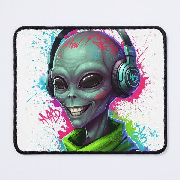 Item preview, Alien DJ Graffiti – Cool Street Art Alien with Headphones designed and sold by R-B-Colors.