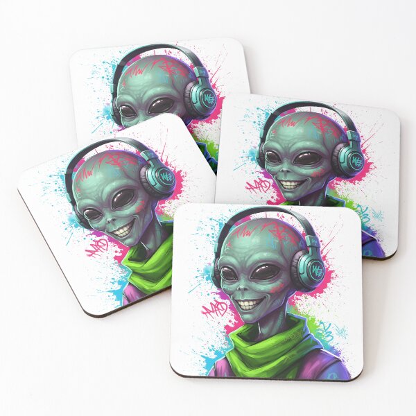 Item preview, Alien DJ Graffiti – Cool Street Art Alien with Headphones designed and sold by R-B-Colors.