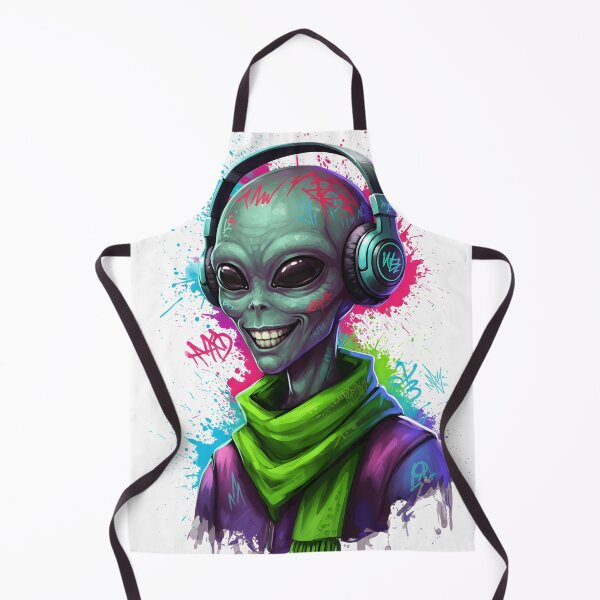 Item preview, Alien DJ Graffiti – Cool Street Art Alien with Headphones designed and sold by R-B-Colors.