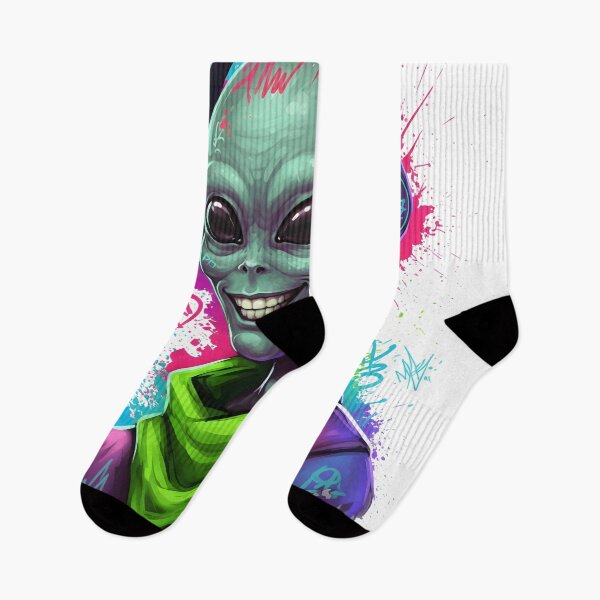 Item preview, Alien DJ Graffiti – Cool Street Art Alien with Headphones designed and sold by R-B-Colors.