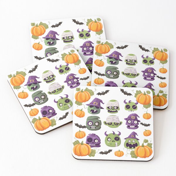 Item preview, Cute Spooky Halloween Faces – Funny Zombie and Pumpkin Cartoon Design designed and sold by DesignArtist.ia.