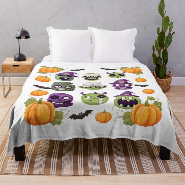 Item preview, Cute Spooky Halloween Faces – Funny Zombie and Pumpkin Cartoon Design designed and sold by DesignArtist.ia.