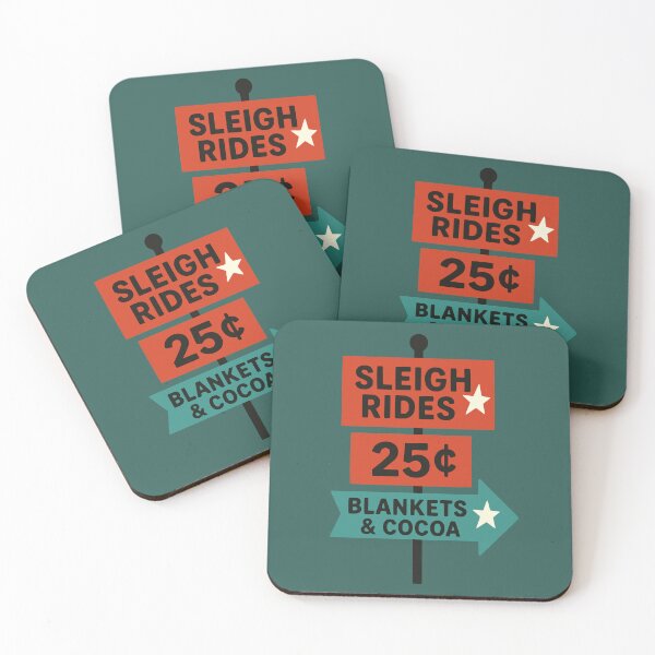 Item preview, Sleigh Rides Sign – Vintage Winter Arrow Sign with Blankets & Cocoa designed and sold by PrintSmithArt.
