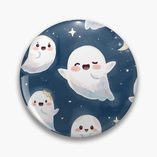 Item preview, Kawaii Ghost Happy Watercolor Midnight Floating designed and sold by MoonlitDoodles1.