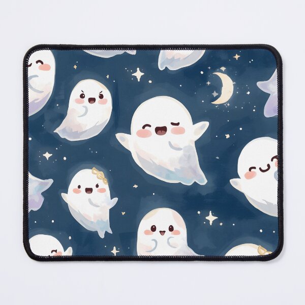 Item preview, Kawaii Ghost Happy Watercolor Midnight Floating designed and sold by MoonlitDoodles1.