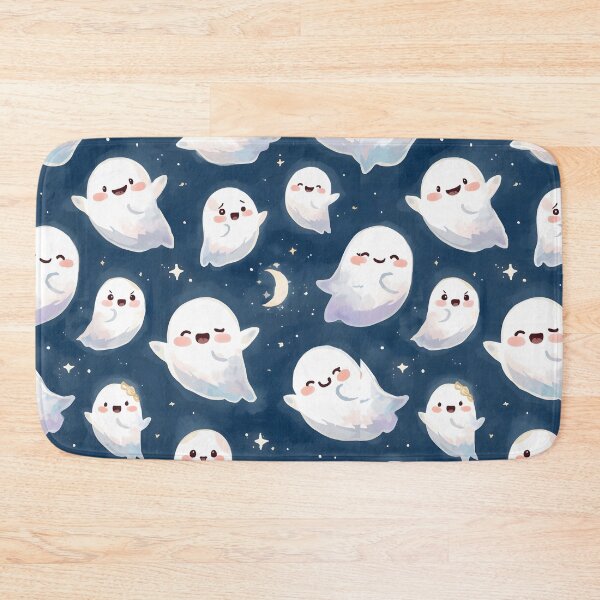 Item preview, Kawaii Ghost Happy Watercolor Midnight Floating designed and sold by MoonlitDoodles1.