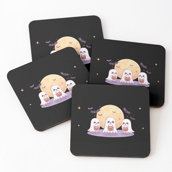 Item preview, Sweet Kawaii Ghosts Under Sparkling Moon designed and sold by ChicTrendz.