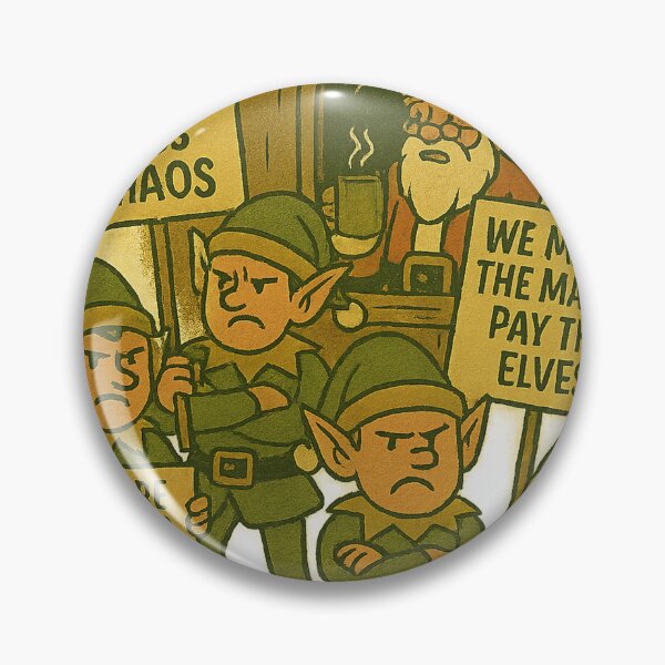 Item preview, Elf Strike – Funny Christmas Protest Outside Santa’s Workshop designed and sold by SilknMarble.