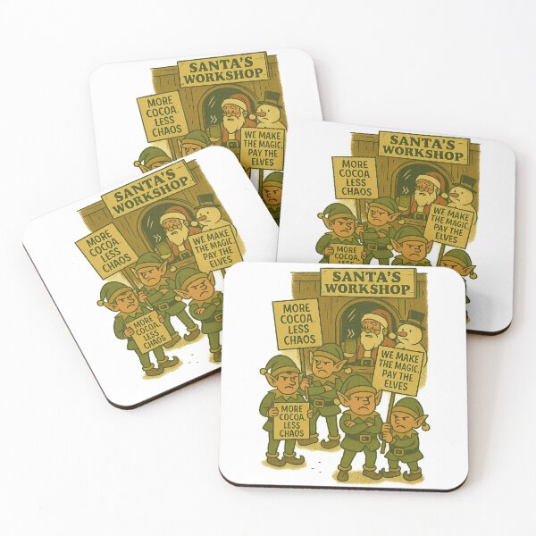 Item preview, Elf Strike – Funny Christmas Protest Outside Santa’s Workshop designed and sold by SilknMarble.