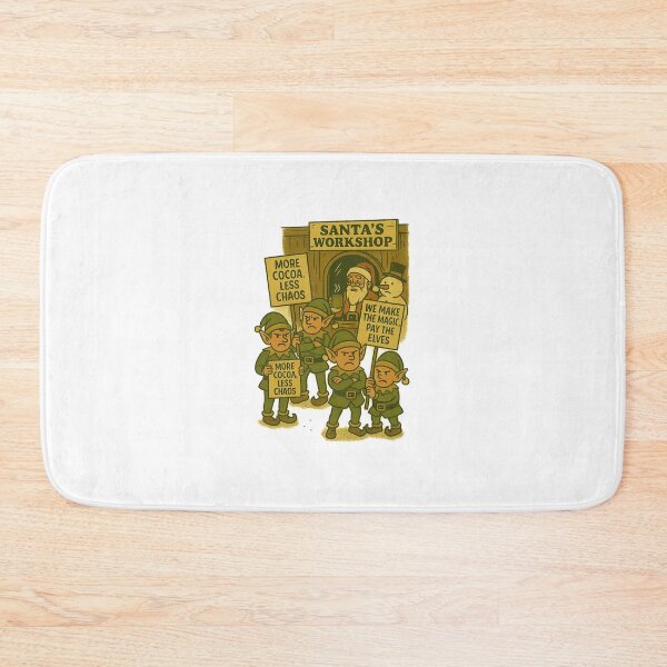 Item preview, Elf Strike – Funny Christmas Protest Outside Santa’s Workshop designed and sold by SilknMarble.